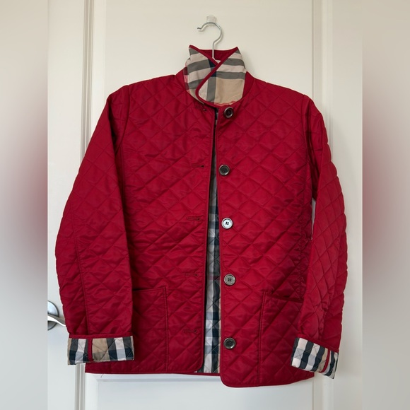 Burberry Kids Quilted Red Jacket – Size Y14/164 (Roomy Fit)